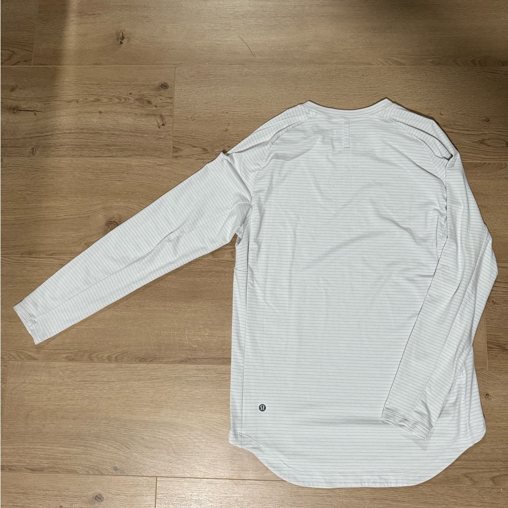 Men's Striped Long Sleeve Shirt - Light Gray - Picture 2 of 2